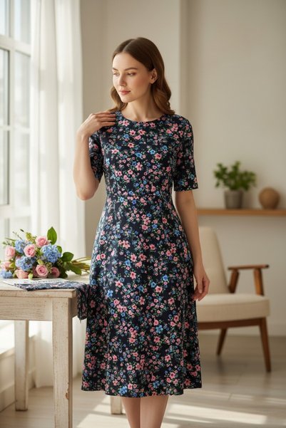 Akbaşlar 100% Viscose Soft-Textured Woven Fabric |   1 Meter |   Width: 150cm