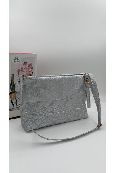 DMG Collection Starbag Starry Women's Hand Portfolio Bag Glittery Silver