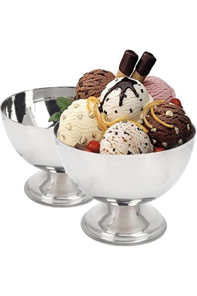 Arabest Pack of 2 Pudding Cup, Stainless Steel Salad Cup, Dessert Cup, Metal ...