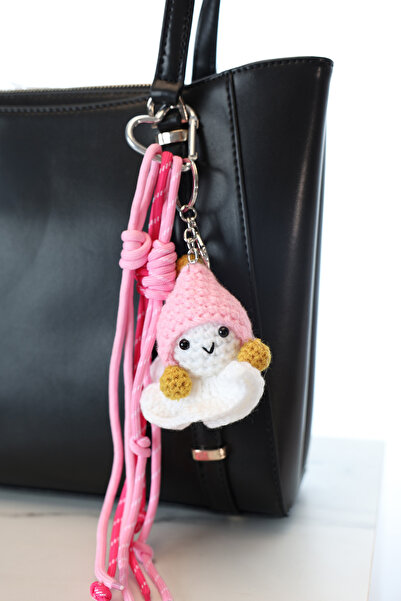 E MODA Χαριτωμένο πλεκτό αξεσουάρ μανιταριών Τσάντα – Ροζ & Διασκεδαστικό