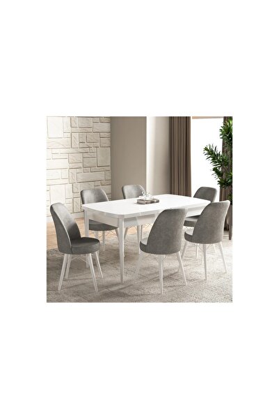 Vivense FIRAT AÇILABİLİR MDF BEYAZ MUTFAK MASA TAKIMI