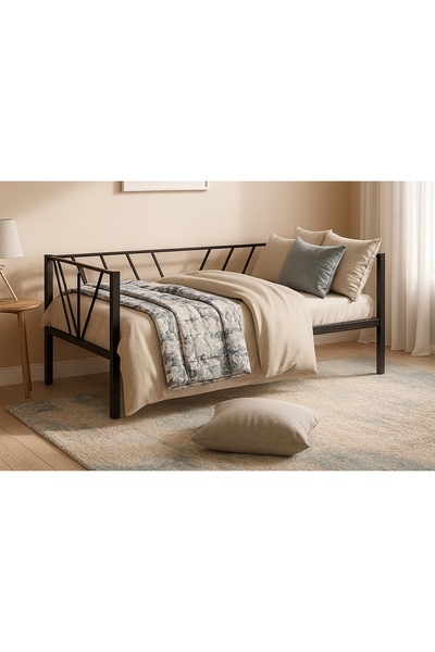 Vivense Alchera Daybed Metal Karyola, Siyah, 90X190