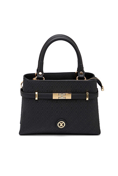 Tergan Siyah Print Kadın Omuz Çantası - S26Y1PR09196-R0P