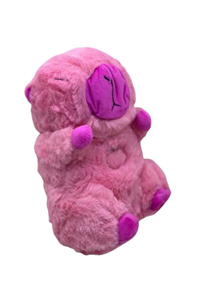 OEM Jucarie de Plus Capybara Roz cu Respiratie si Lumina, Capybara Roz cu Mar