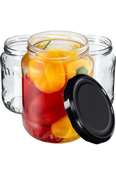 KADAX 8x Borcane din sticlă pentru conserva de miere, 720 ml, cu capace și ca...