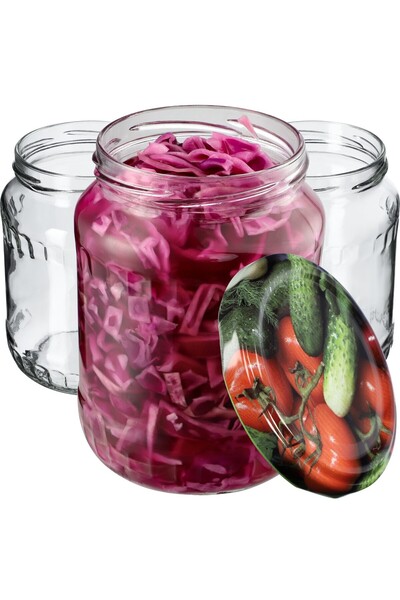 KADAX 8x Borcane din sticlă pentru conserva de miere, 720 ml, cu capace și ca...