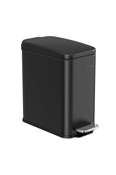 SONGMICS Pedal Trash Can with Soft-Close Lid and Removable Bucket, 5 L, 30x14...