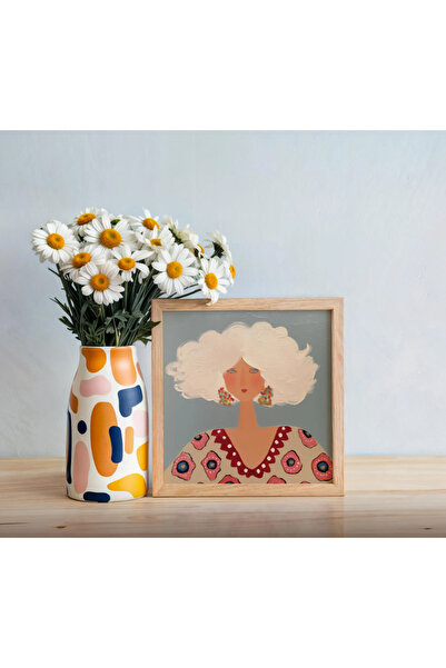 Tuba Decor Tablou cu o fată dulce cu păr, într-o singură ramă din lemn