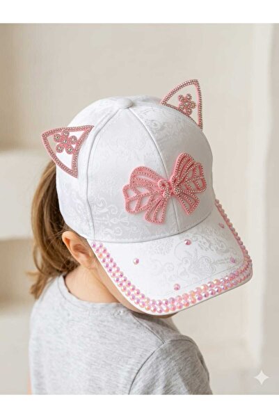 Kitti Шапка за момичета на възраст 5–8 години, украсена с мъниста