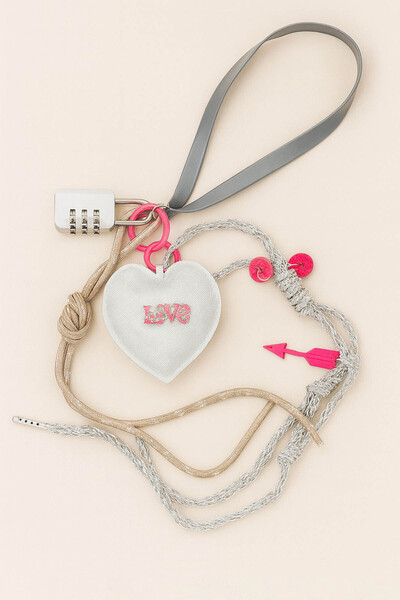 E MODA Σετ μπρελόκ πολλαπλών τεμαχίων με γούρι καρδιάς με γράμματα αγάπης και...