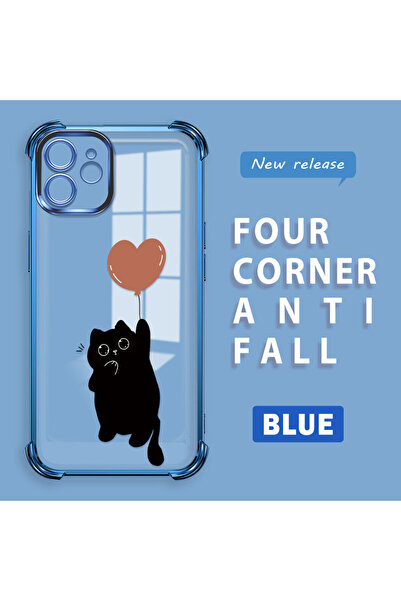 ucuc iPhone 12 Compatible Transparent Four Corner Silicone Coated Glossy Edge...