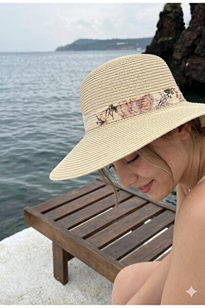 LAGRANZE Ženski slamnati šešir sa detaljima od trake