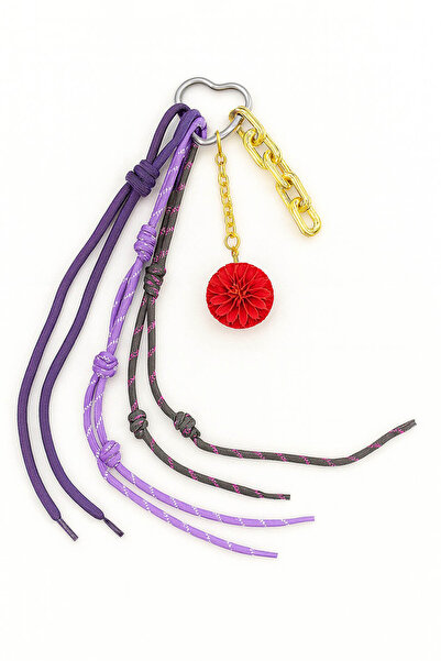 E MODA Πολυτελές στολίδι τσάντας και μπρελόκ με κόκκινο σκαλιστό λουλούδι και...