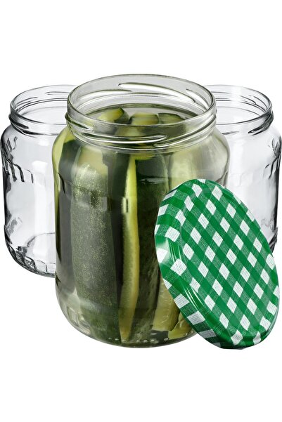 KADAX 8x Borcane din sticlă pentru conserva de miere, 720 ml, cu capace și ca...