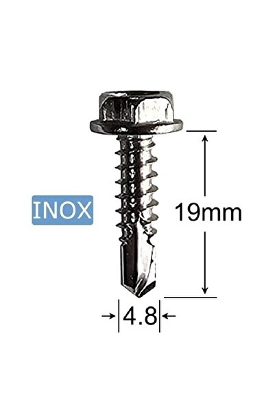 inox Surub Autoforant 4.8x19mm Cap Hexagonal - 200Buc/cutie