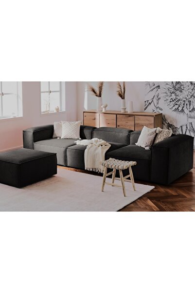 Vivense Relax Soft Standart 4 Modül Köşe Koltuk, Siyah