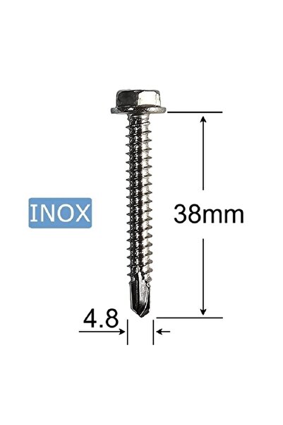 inox Surub Autoforant 4.8x38mm Cap Hexagonal - 100Buc/cutie