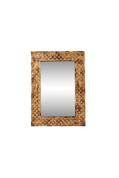 Vivense Dfn Wood Dekoratif Duvar Salon Aynası, 100X60
