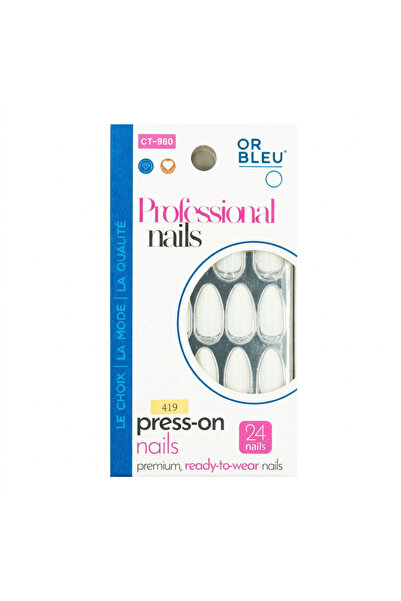 OR Bleu CT980-419 Press-On Nails, Almond-Shaped, Premium Ready-to-Wear, Water...