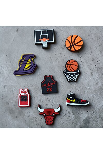 Buki'nin Atölyesi Jibbitz Terlik Süsü 8 li set Basketbol temalı