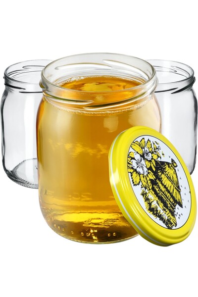 KADAX 8 buc. Borcane 540 ml 500 ml Miere, Capace, Confituri Fi 82