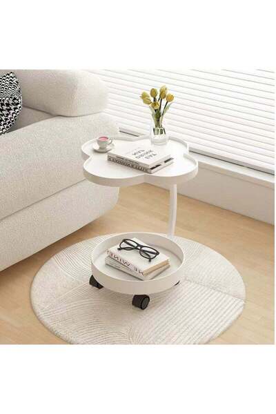 Arabest Small Side Table for Small Spaces,Swivel TV Tray Table 360° Rotating ...