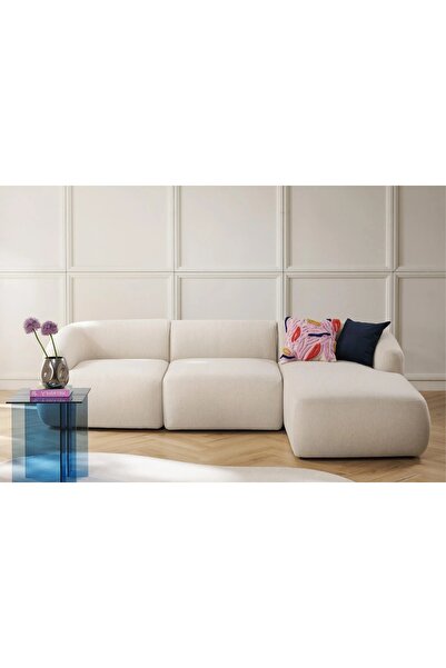 Vivense Mila Keten Köşe Koltuk, Sağ Köşe, Kırık Beyaz