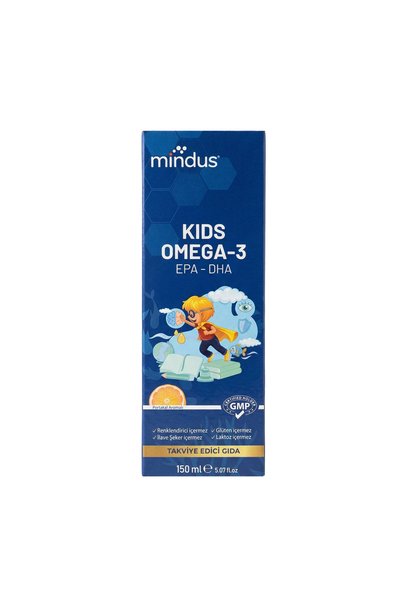 mindus Kids Omega-3 Portakal Aromalı Şurup 150 ml