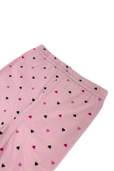 Kidiba Girl's Pink Color Heart Patterned Stretchy Cotton Pack Tights