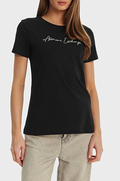 Armani Exchange With Logo 100% Cotton Regular Fit Crew Neck t Shirt t Shirt X...