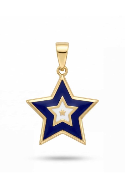 Yener Mücevher Renk Mineli Yıldız Altın Kolye Ucu