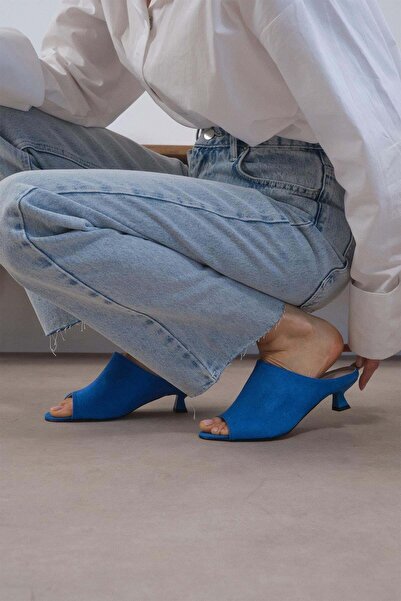 Mio Gusto Дамски чехли с нисък ток в син цвят от Joy Saks