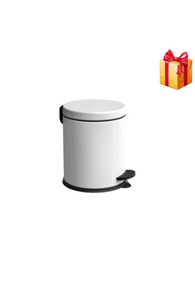 HORECA Coș de gunoi din oțel inoxidabil cu pedală, 5 litri, alb