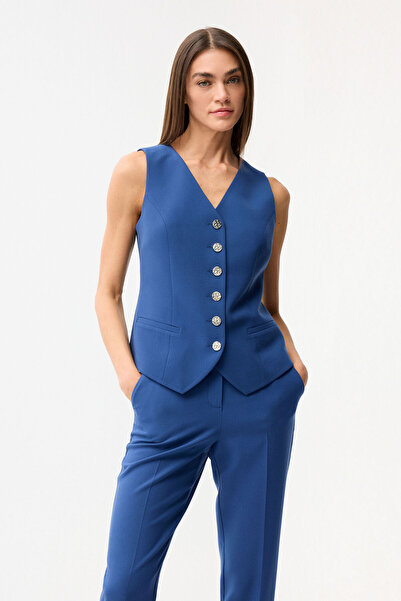 Love My Body Fleto Cepli Gabardin Yelek