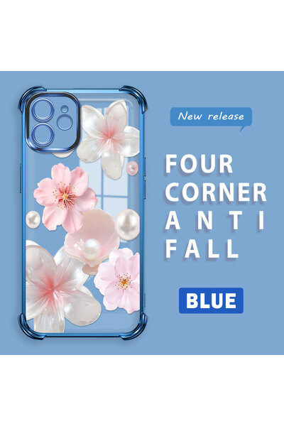 ucuc iPhone 12 Compatible Transparent Four Corner Silicone Coated Glossy Edge...