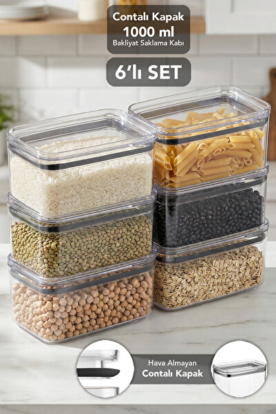 Meleni Home 6-Piece Pure Rectangular Storage Container - Airtight Transparent...