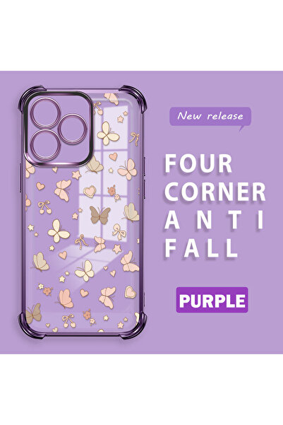 ucuc غطاء حماية شفاف متوافق مع هاتف ريلمي نوت 50، مصنوع من السيليكون بأربعة ز...