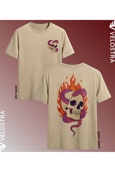 Velostra Unisex Γυναικεία Ανδρικά T-shirt Skull με τύπωμα oversized Άνετα χτε...