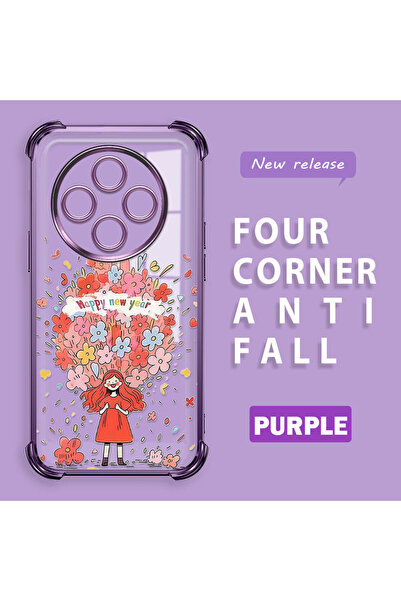 ucuc غطاء حماية شفاف متوافق مع ريدمي 14C بأربعة زوايا من السيليكون مع حواف لامعة