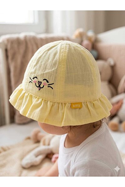 Kitti 0-18 Months Cat Printed Baby Girl Fedora Hat