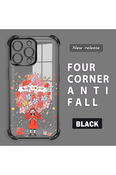 ucuc حافظة شفافة متوافقة مع هاتف iPhone 14 Pro Max مصنوعة من السيليكون بأربعة...