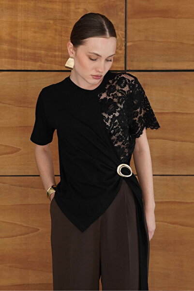 Lady Pixie dantelă TRICOU DETALIAT CU TIV TIP FUSTĂ ȘI TĂIERE ÎN V