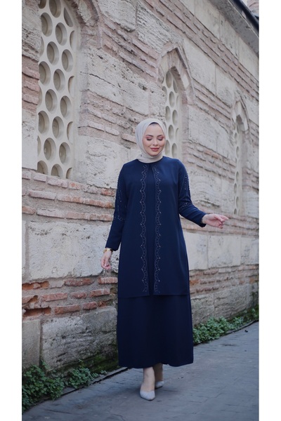 Moda İncir Rochie de maternitate mărime mare, cu pelerină și aplicații de pie...