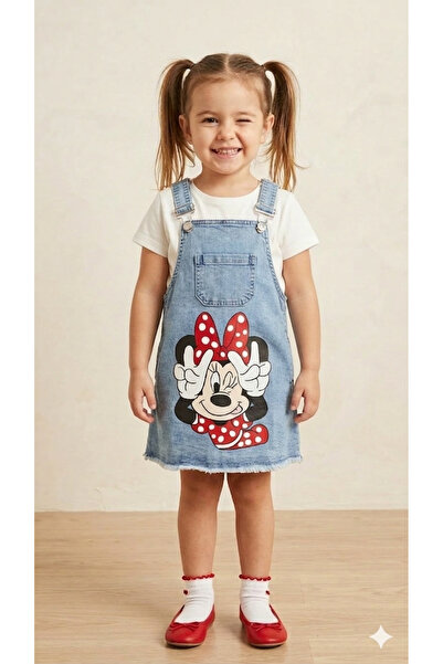 Kids KIZ ÇOCUK VE BEBEK SLOPET ASKILI KOT ELBİSE