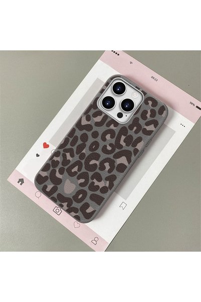 CASEVIBE iPhone 16 Pro Uyumlu Şık leopar desenli, deri dokulu telefon kılıfı