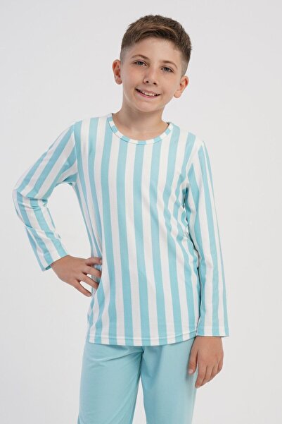 OBJE قميص نوم للأولاد باللون الأزرق مخطط مارلا