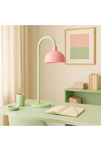 Longing Bloom Pastel Metal Masa Lambası – E27 Duy – Ofis & Çalışma Masası Lam...