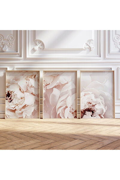 Tuba Decor Set de picturi pentru sufragerie cu rame din lemn, 3 piese, vintage