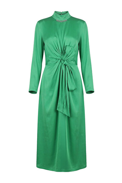 Senna Design Women's Inpeza Dress with Accessory Tie Detail - Green