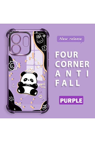 ucuc حافظة شفافة متوافقة مع هاتف Infinix Smart 9 مصنوعة من السيليكون بأربعة ز...